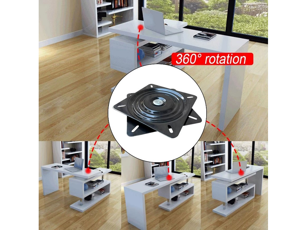 Piastra Girevole Quadra con Sfere Acciaio Nero mm.175x175  | GTV - immagine 4